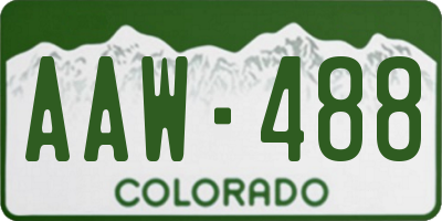 CO license plate AAW488