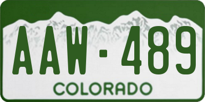 CO license plate AAW489