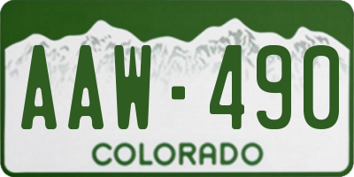 CO license plate AAW490