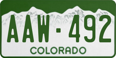 CO license plate AAW492