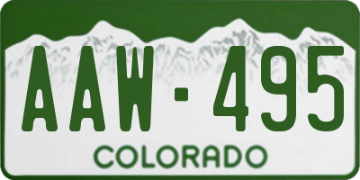 CO license plate AAW495
