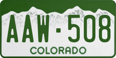 CO license plate AAW508