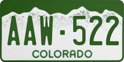 CO license plate AAW522