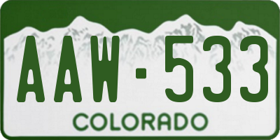 CO license plate AAW533