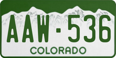 CO license plate AAW536