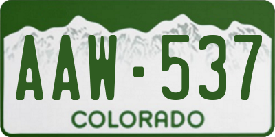 CO license plate AAW537