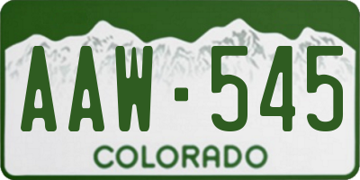 CO license plate AAW545