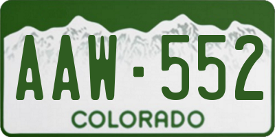 CO license plate AAW552
