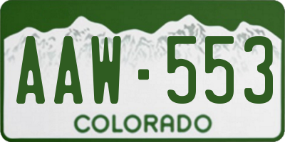 CO license plate AAW553