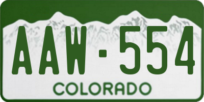 CO license plate AAW554