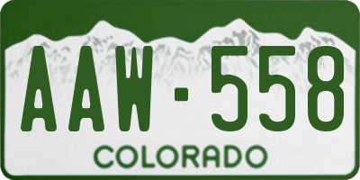 CO license plate AAW558