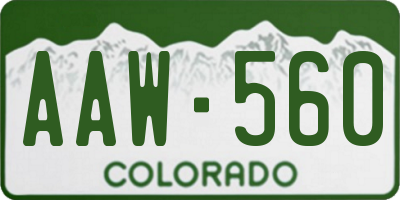 CO license plate AAW560