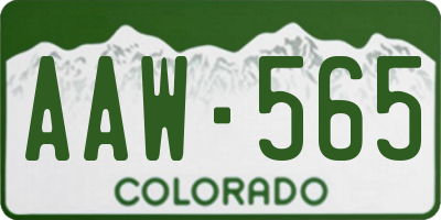 CO license plate AAW565