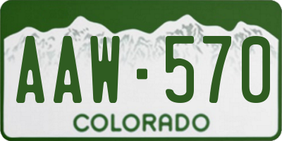 CO license plate AAW570