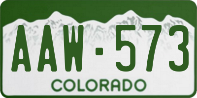 CO license plate AAW573