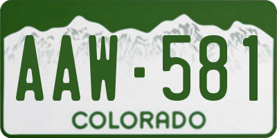 CO license plate AAW581