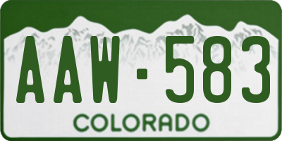 CO license plate AAW583