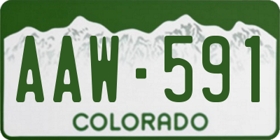 CO license plate AAW591