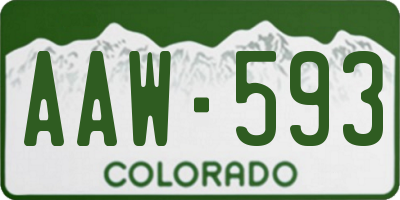 CO license plate AAW593