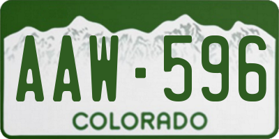 CO license plate AAW596