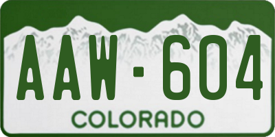 CO license plate AAW604