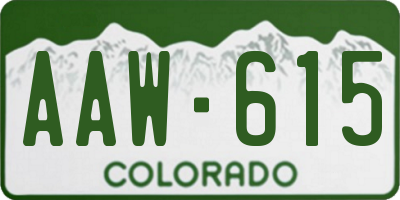 CO license plate AAW615