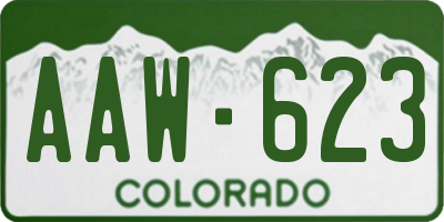 CO license plate AAW623