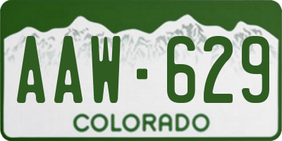 CO license plate AAW629