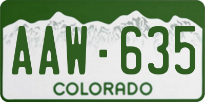 CO license plate AAW635