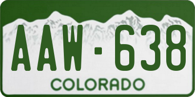 CO license plate AAW638