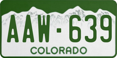 CO license plate AAW639