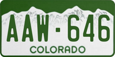 CO license plate AAW646