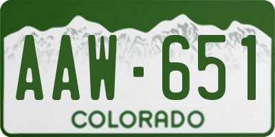 CO license plate AAW651