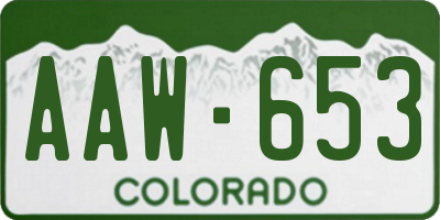 CO license plate AAW653