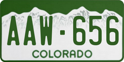 CO license plate AAW656