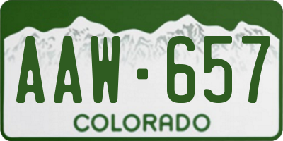 CO license plate AAW657