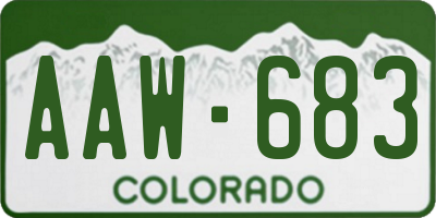 CO license plate AAW683