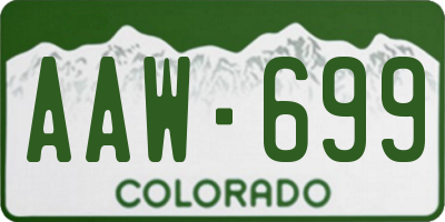 CO license plate AAW699