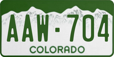 CO license plate AAW704