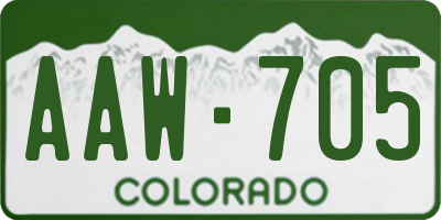 CO license plate AAW705