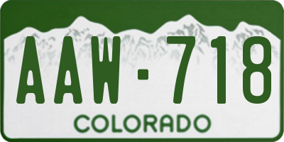 CO license plate AAW718