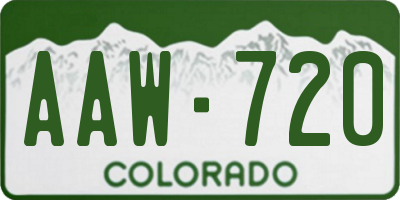 CO license plate AAW720