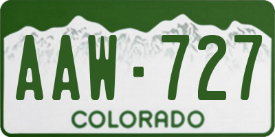 CO license plate AAW727