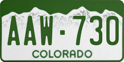 CO license plate AAW730