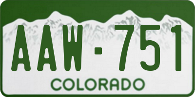 CO license plate AAW751