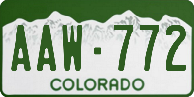 CO license plate AAW772