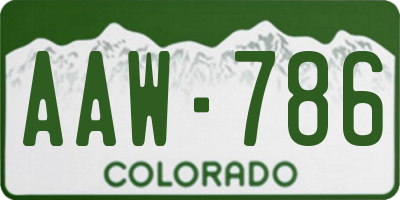 CO license plate AAW786
