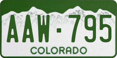 CO license plate AAW795