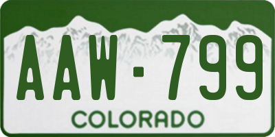 CO license plate AAW799