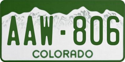 CO license plate AAW806
